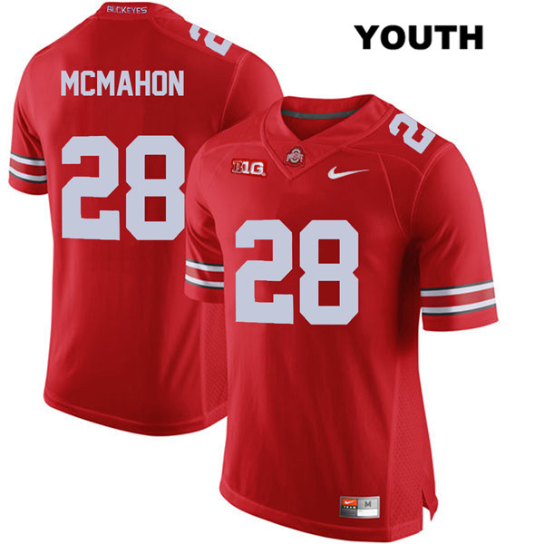 Ohio State Buckeyes Youth Amari McMahon #28 Red Authentic Nike College NCAA Stitched Football Jersey QS19Q44PA